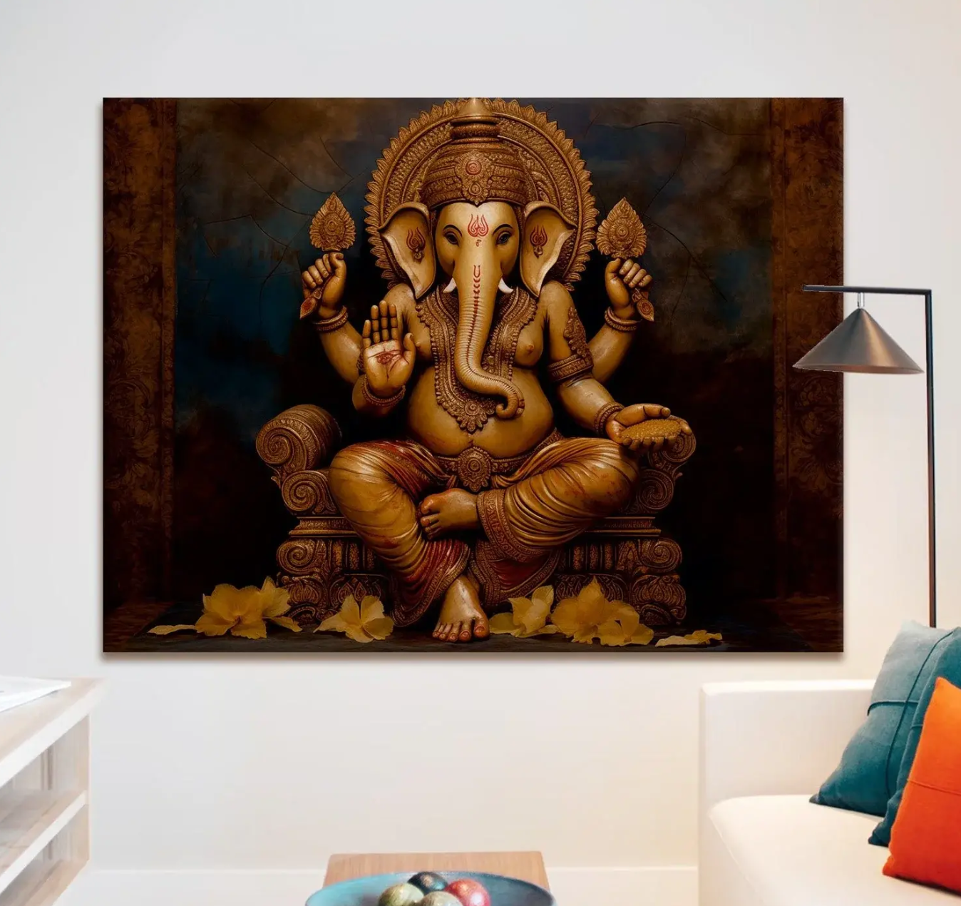 YF Traditional Antique Ganesha Painting