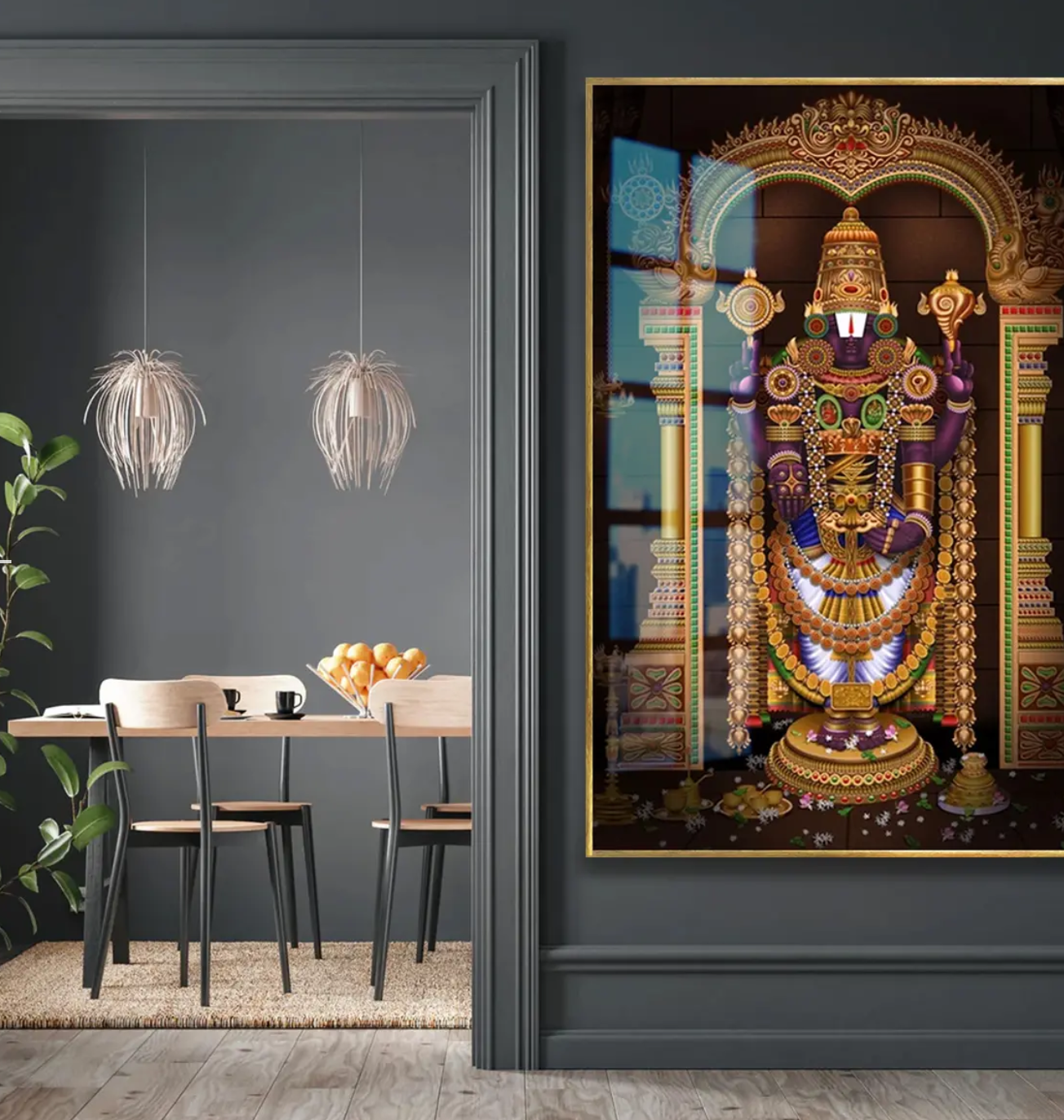 YF Sri Venkateshwara Blessings Acrylic Canvas Painting