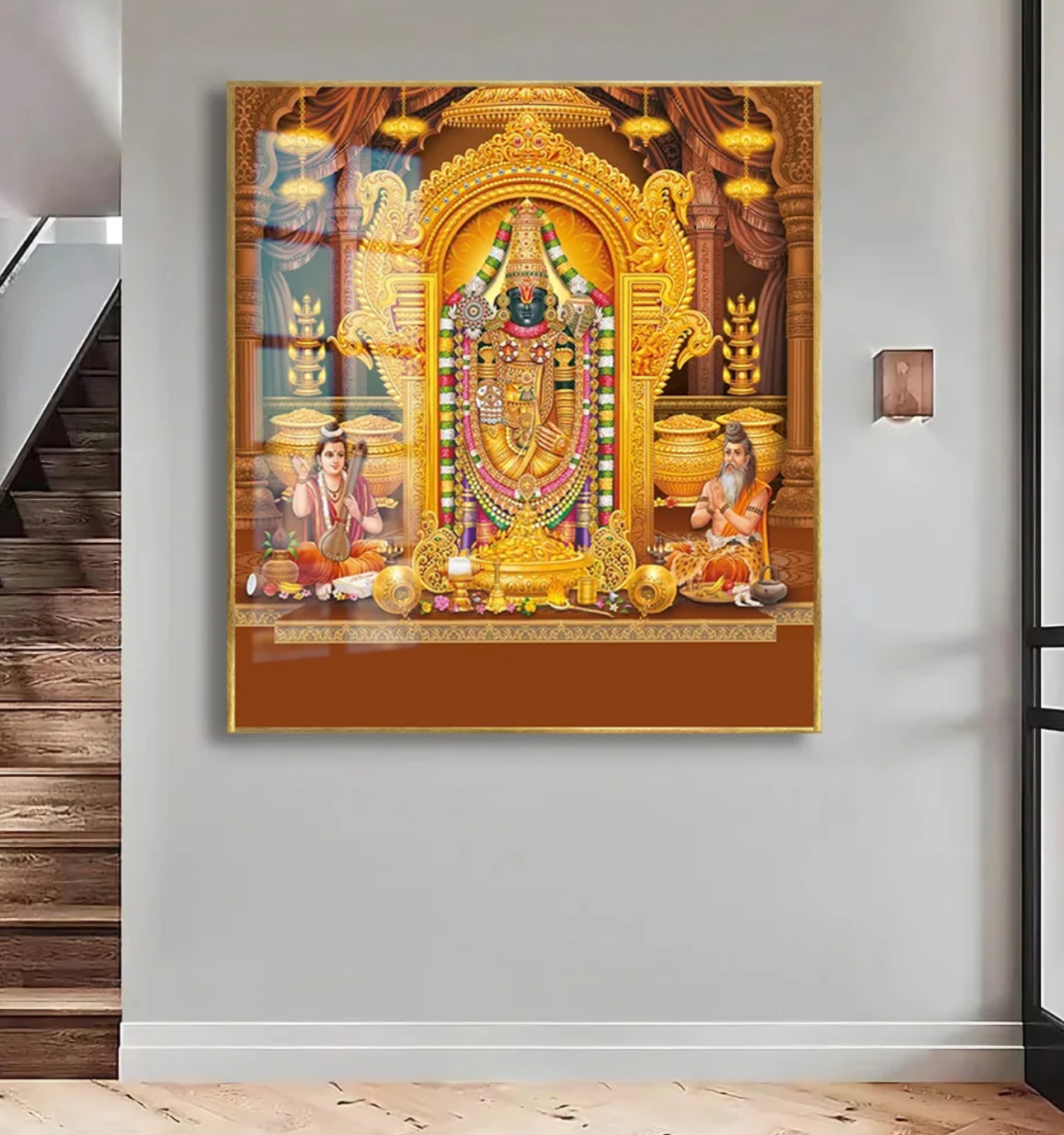 YF Venkateshwara Tirupati Balaji Acrylic Canvas Painting