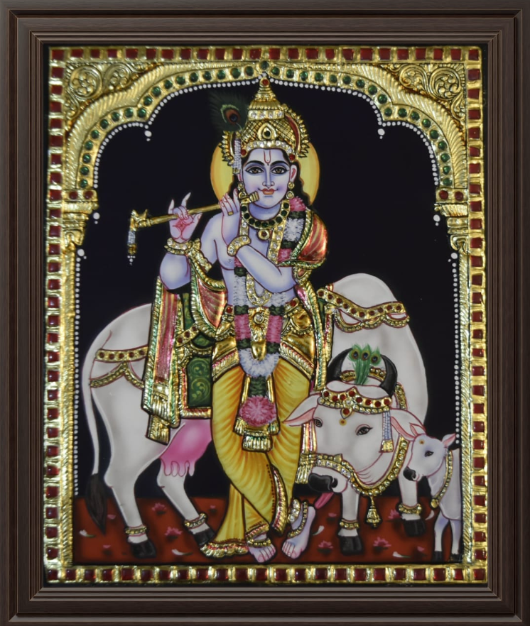 ATP Sri Krishna Flat Tanjore Painting