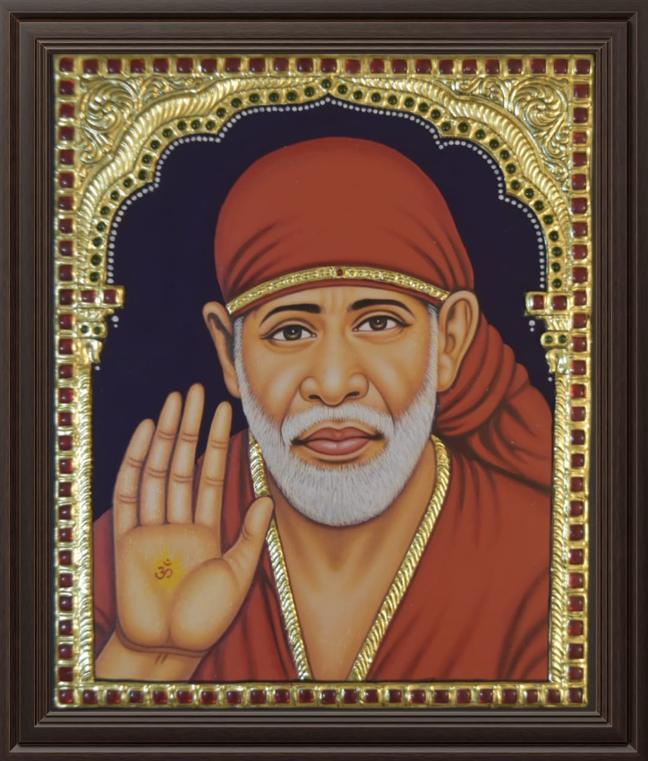 ATP Raghavendra Swamy Flat Tanjore Painting