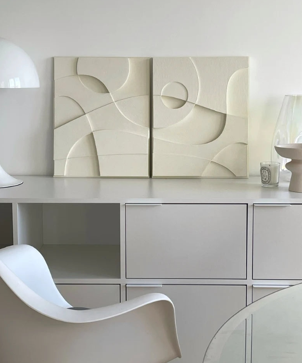 AWA - 3D Abstract Relief Wall Art – Home Decor Sculpture - (Set of 2)