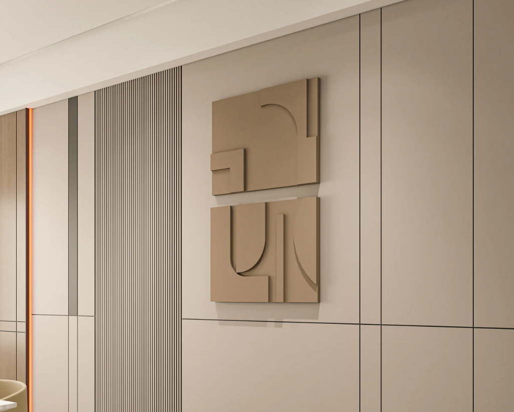 AWA - 3D Abstract Relief Wall Art – Home Decor Sculpture - (Set of 2)