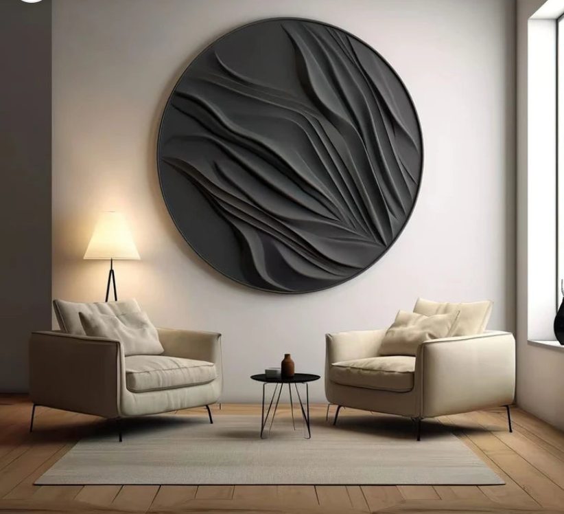 AWA -3D Draped Effect round wall art
