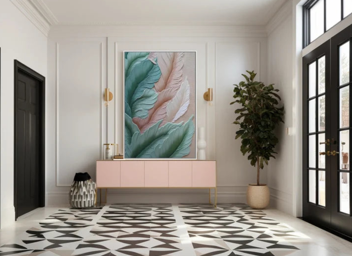 AWA - Colorful abstract Leafs 3D wall art