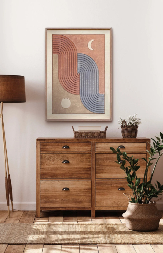 AWA - Day and night Sun and Moon Wall art