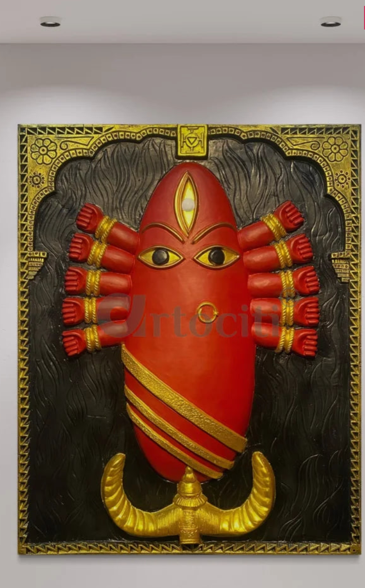 Linga Bhairavi 3D Relief Mural Wall Art