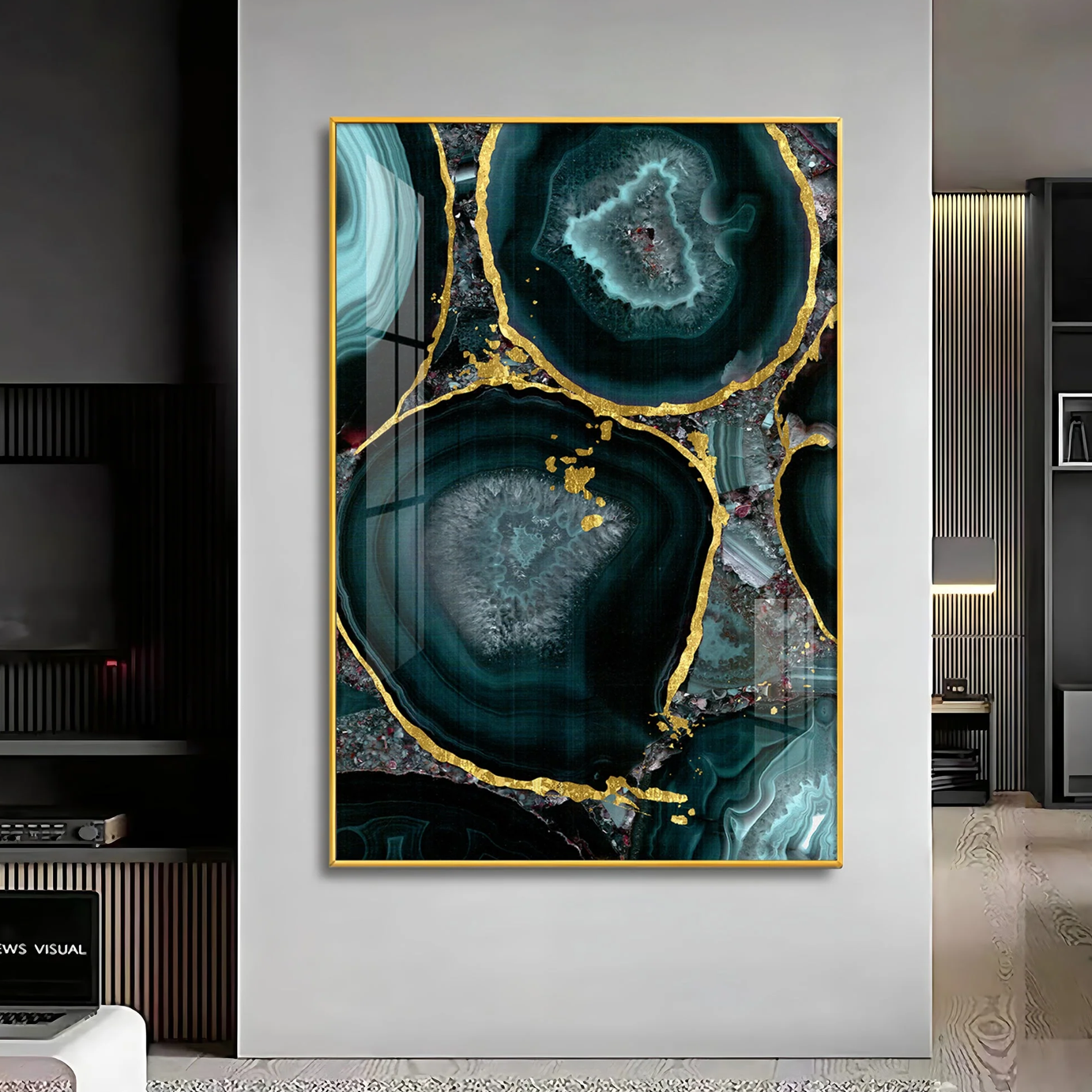 Abstract Art Agate Stone Premium Acrylic Vertical Wall Art