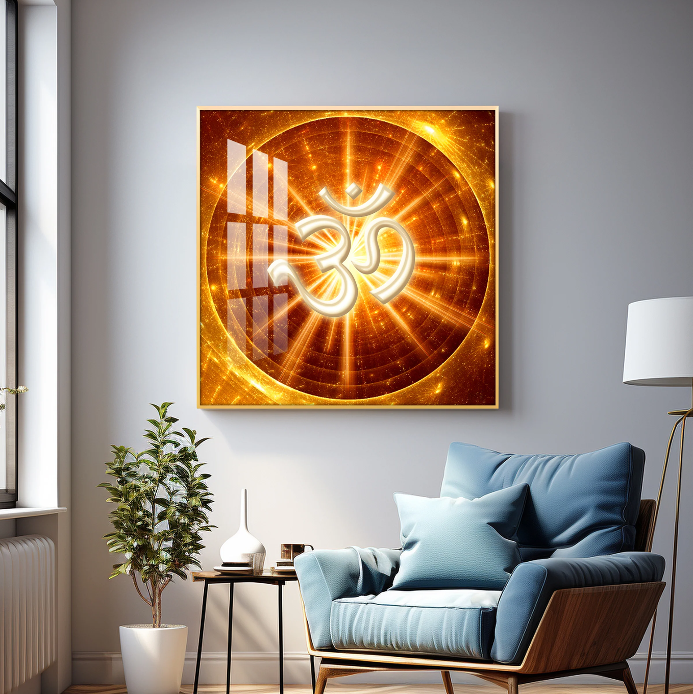 Spiritual Om Premium Acrylic Square Wall Art
