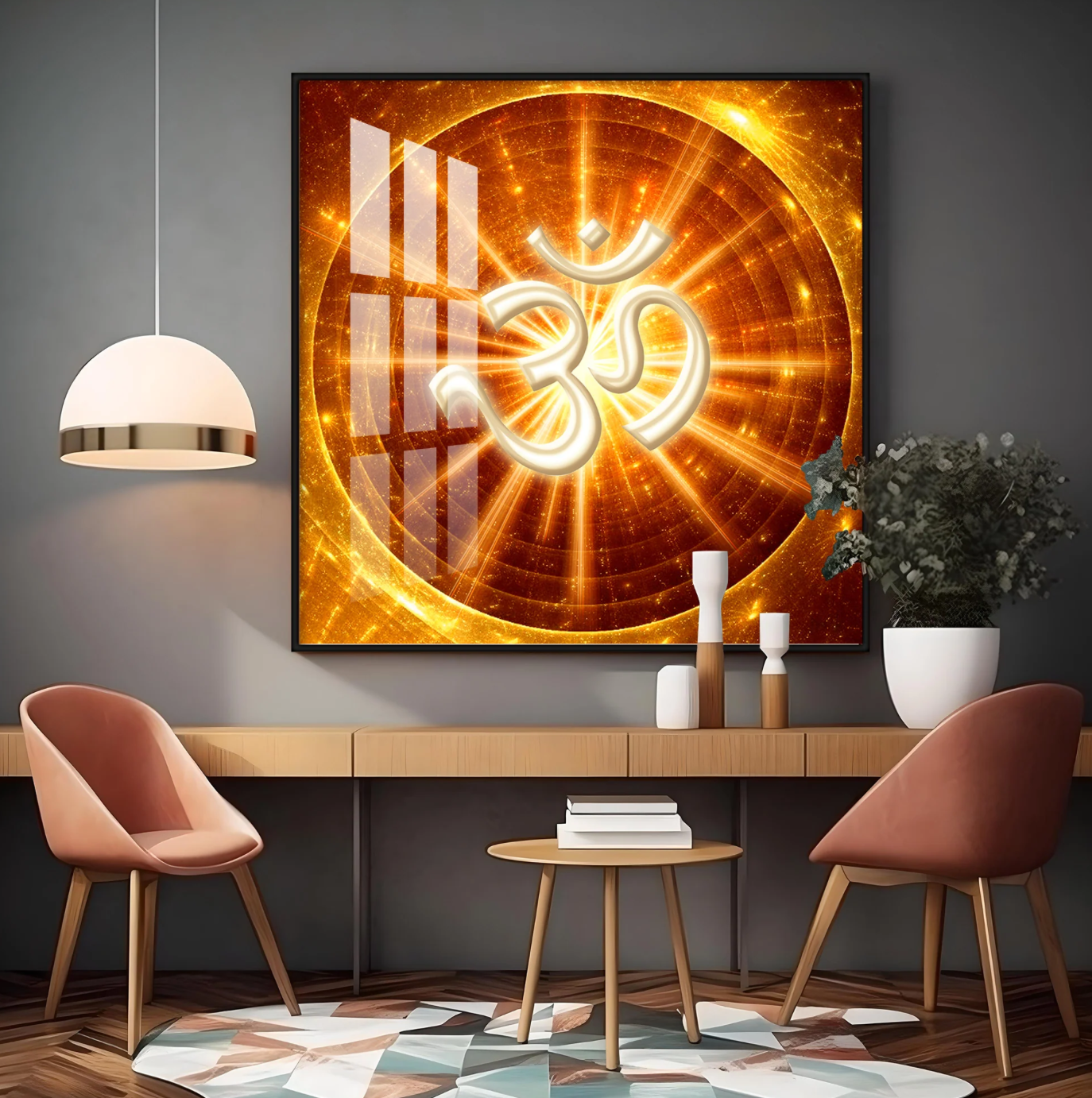 Spiritual Om Premium Acrylic Square Wall Art