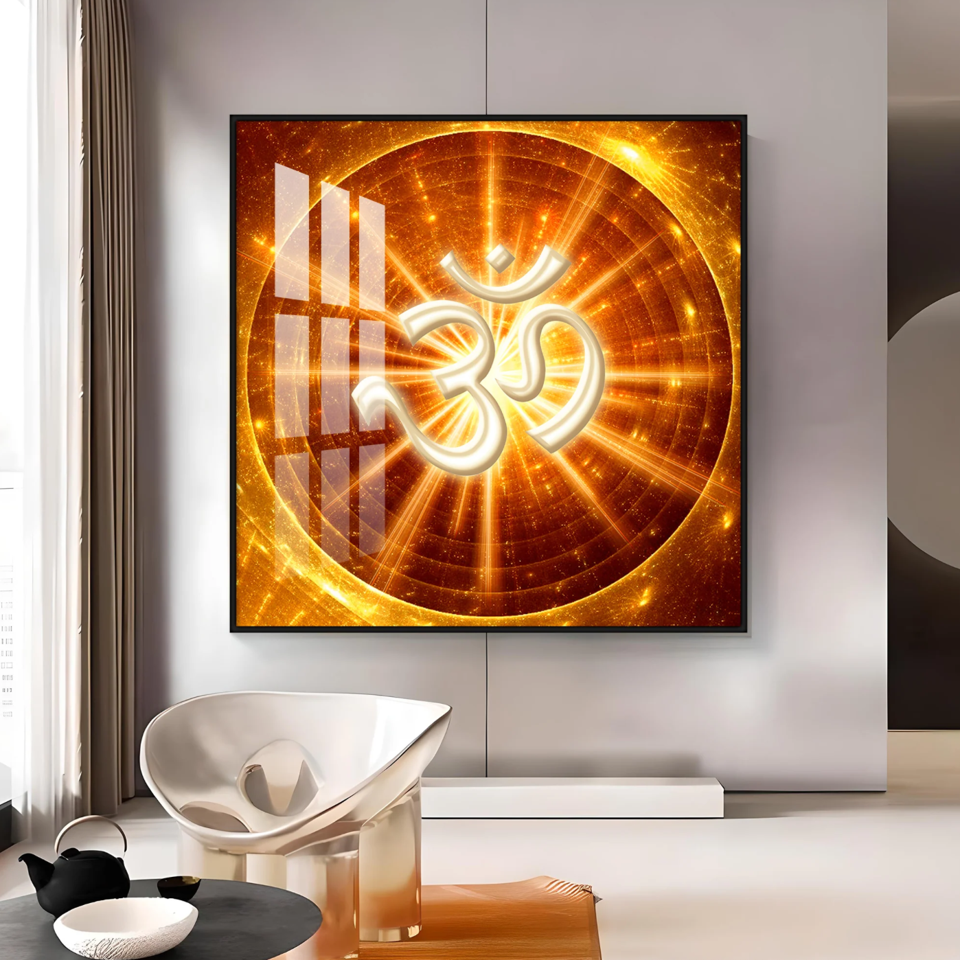 Spiritual Om Premium Acrylic Square Wall Art