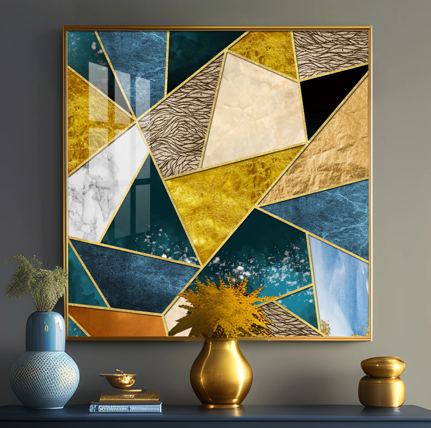 Abstract Colorful Patterns Premium Acrylic Square Wall Art