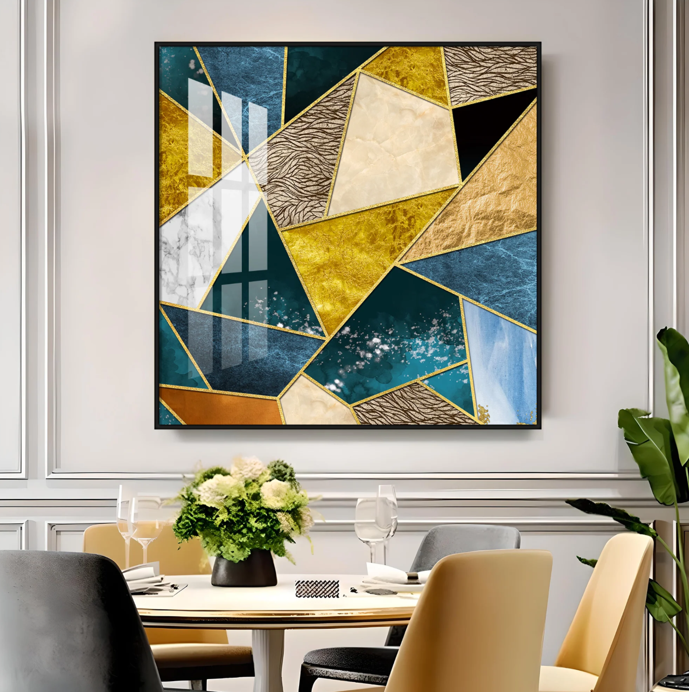 Abstract Colorful Patterns Premium Acrylic Square Wall Art