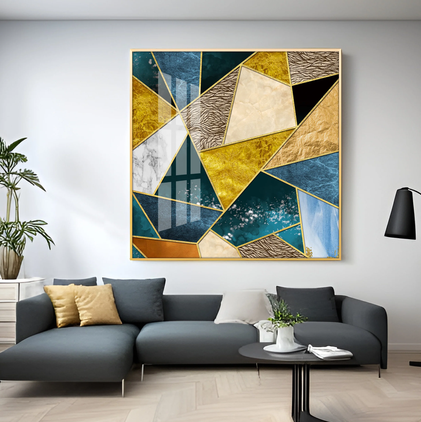 Abstract Colorful Patterns Premium Acrylic Square Wall Art