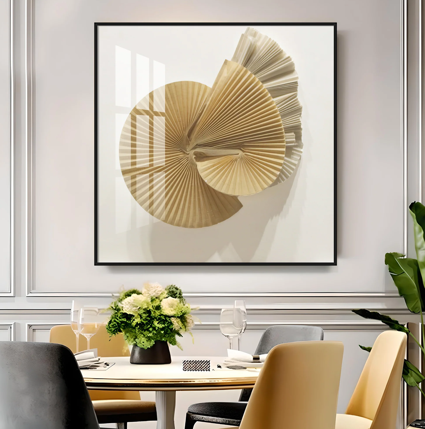 Beautiful Golden Formation Premium Acrylic Square Wall Art
