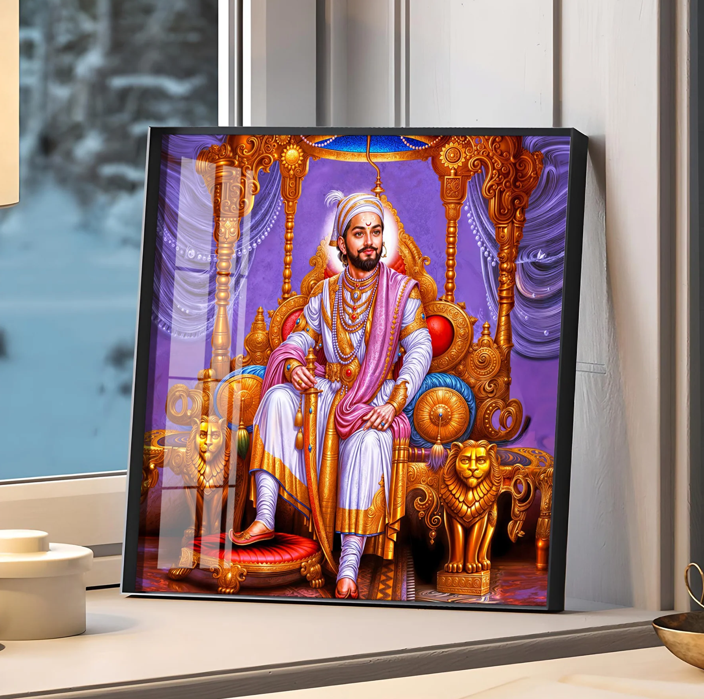 Chhatrapati Shivaji Maharaj Premium Acrylic Square Wall Art