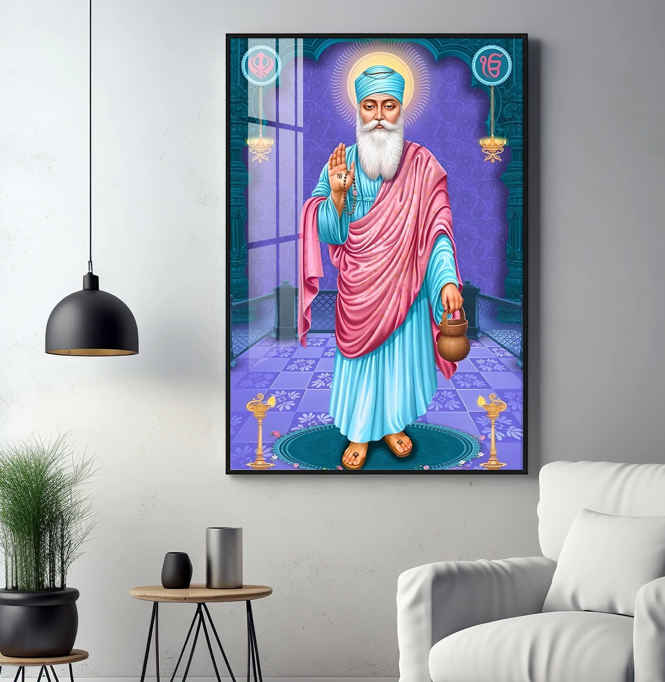 Shree Guru Nanak Dev Premium Acrylic Vertical Wall Art