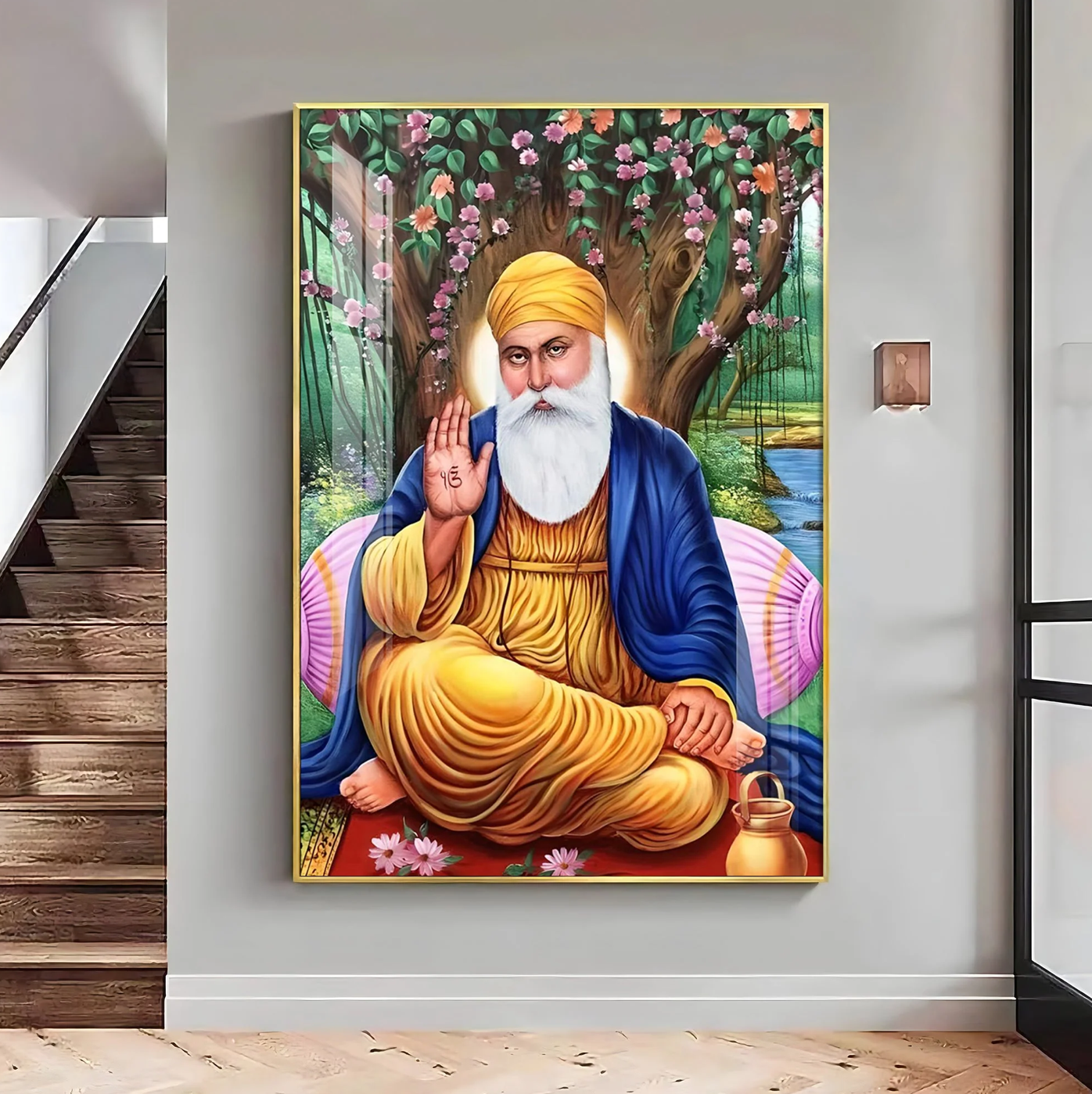 Meditative Guru Ji Premium Vertical Acrylic Wall Art
