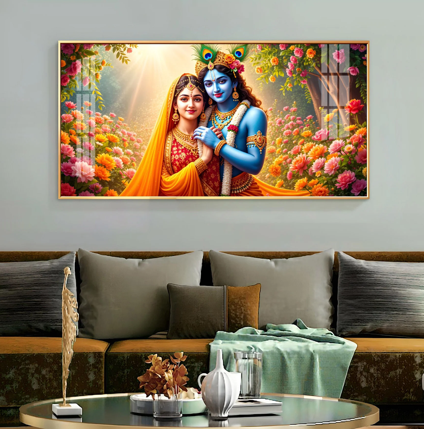 Radha Krishna Boundless Bhakti Premium Acrylic Horizontal Wall Art