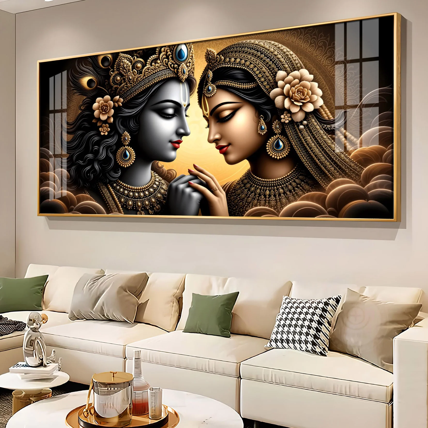 Krishna And The Divine Feminine Premium Acrylic Horizontal Wall Art