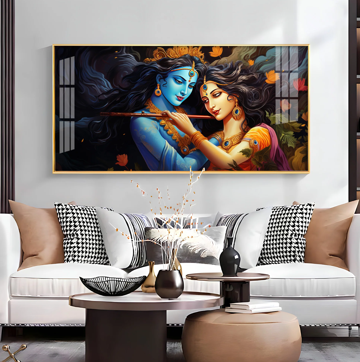 Unique Bond Of Radha Krishna Premium Acrylic Horizontal Wall Art
