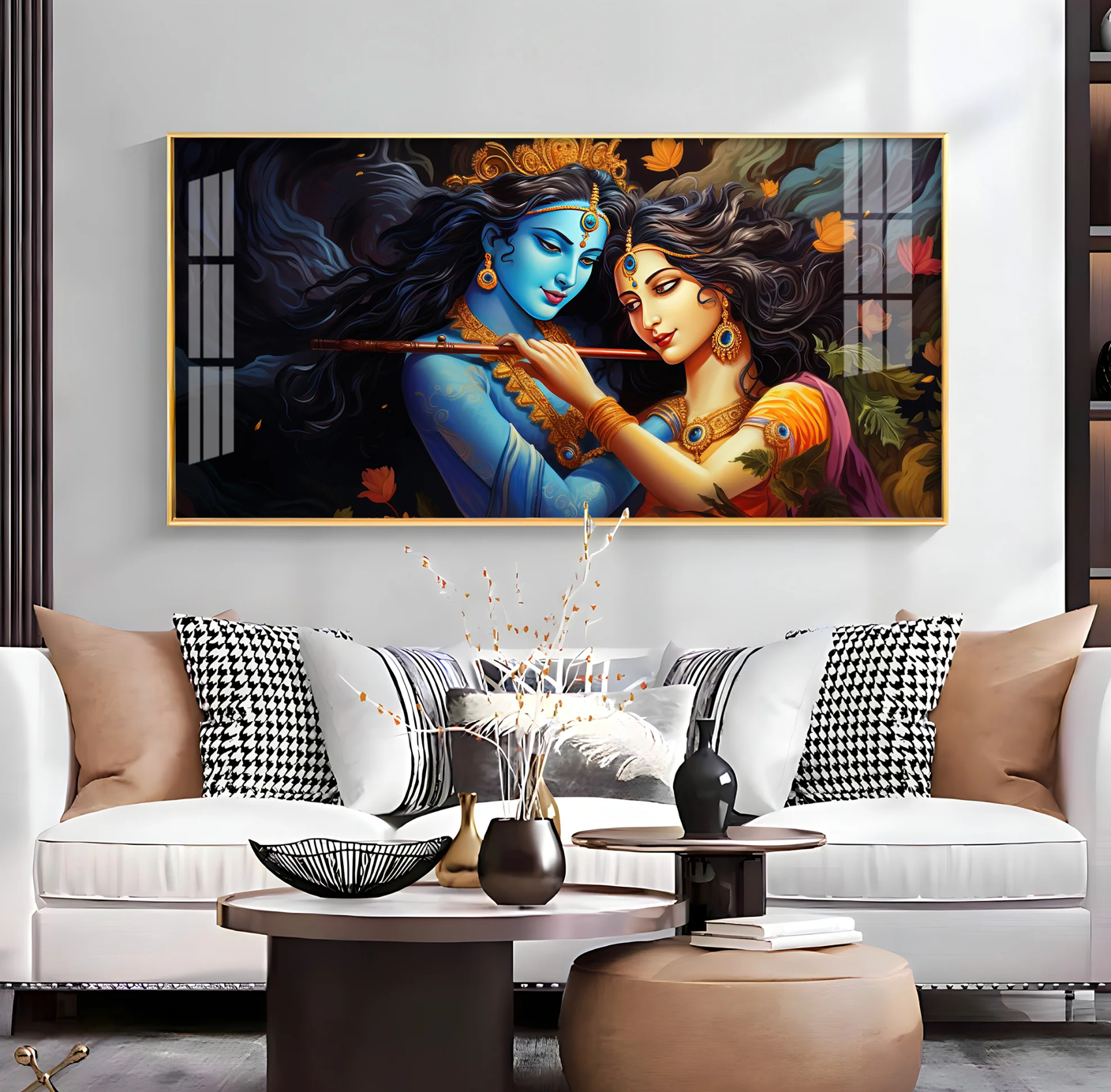 Unique Bond Of Radha Krishna Premium Acrylic Horizontal Wall Art