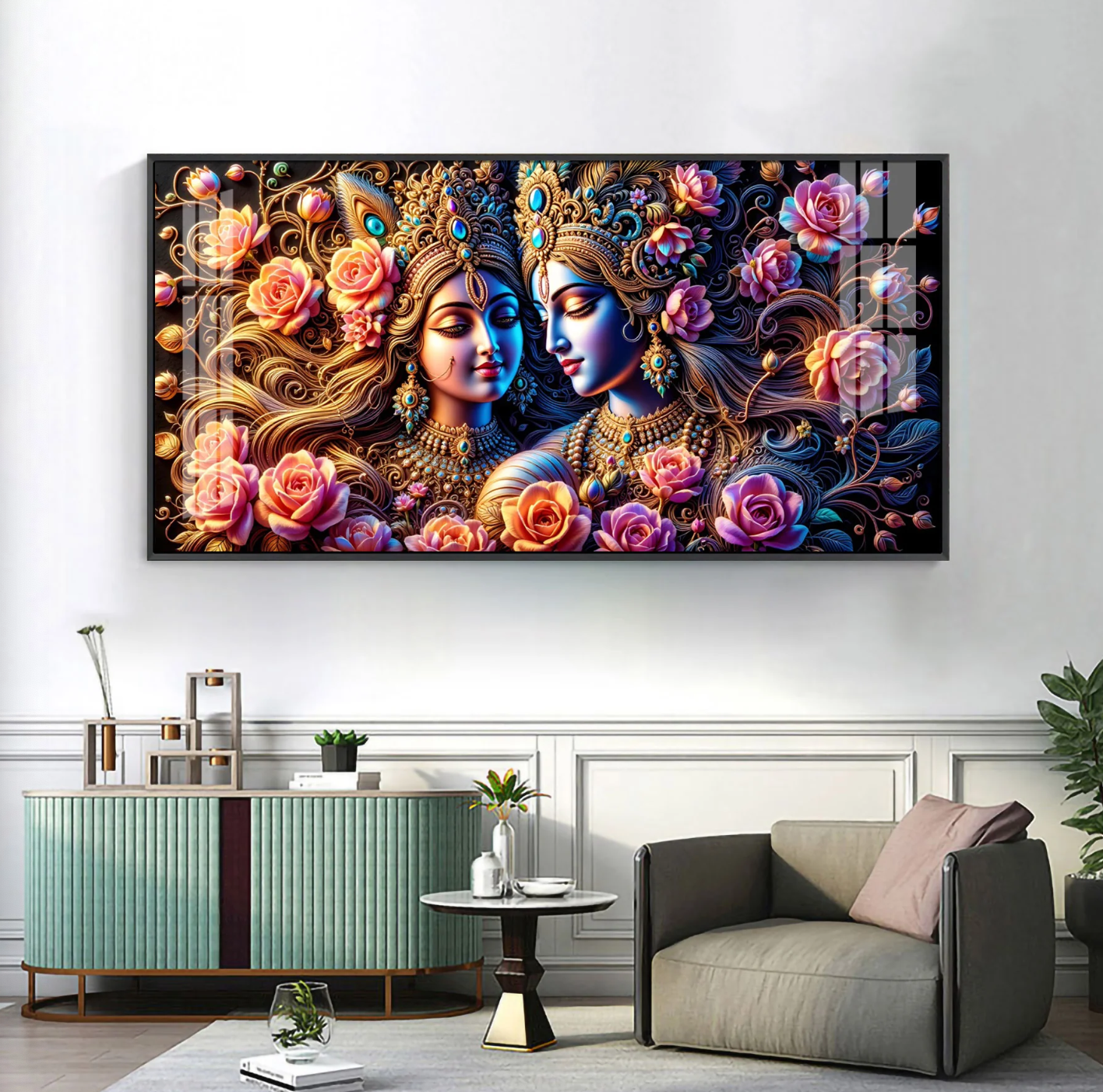 Floral Path of Love Premium Acrylic Horizontal Wall Art