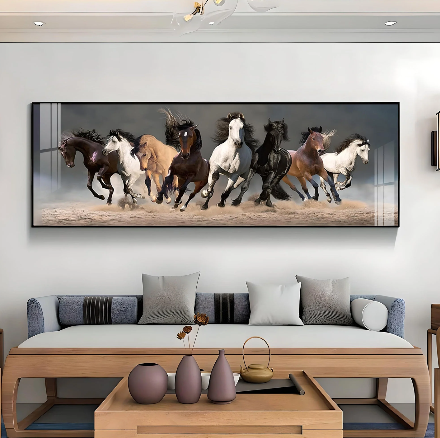 Running Horses Premium Acrylic Horizontal Wall Art