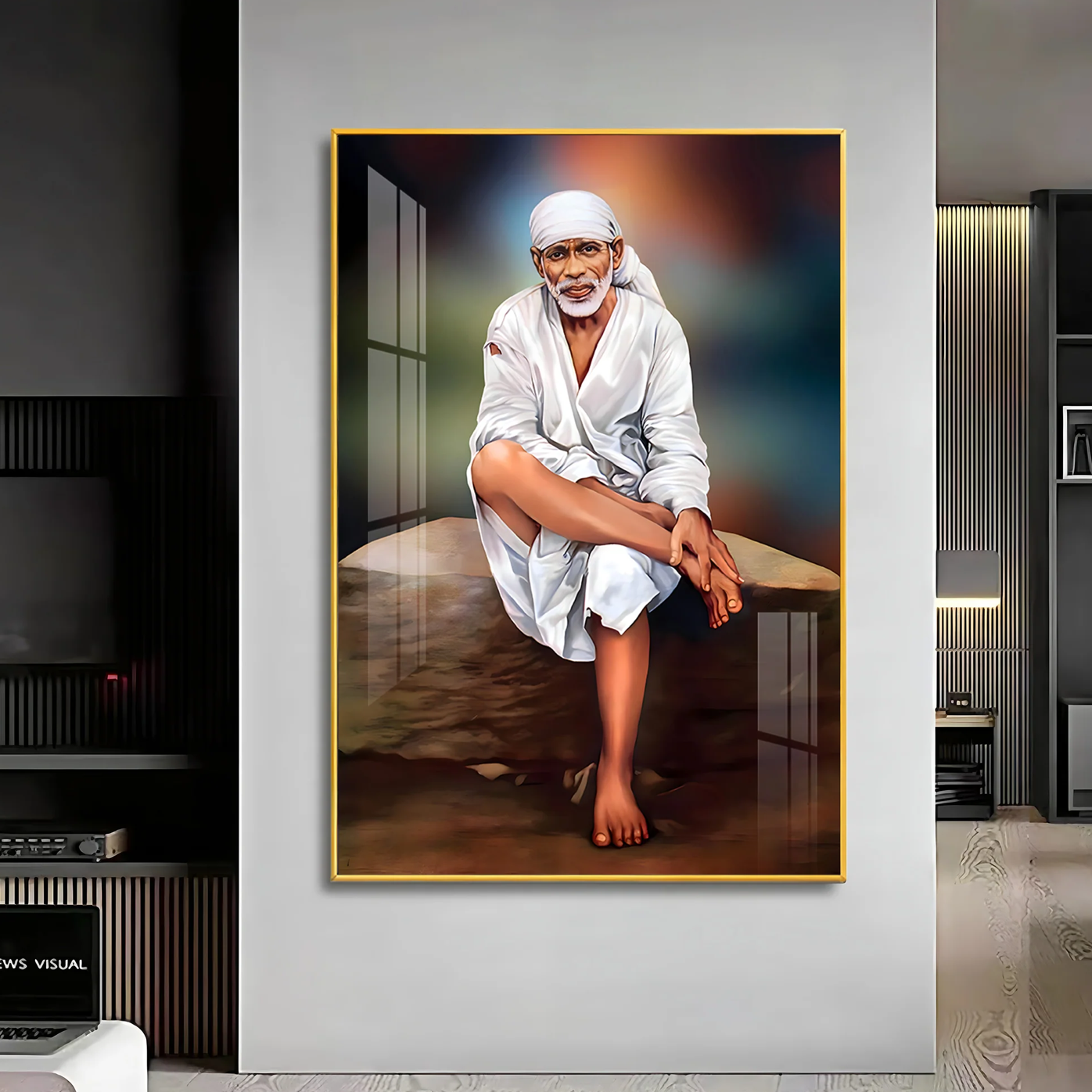 Shirdi Sai Premium Acrylic Vertical Wall Art