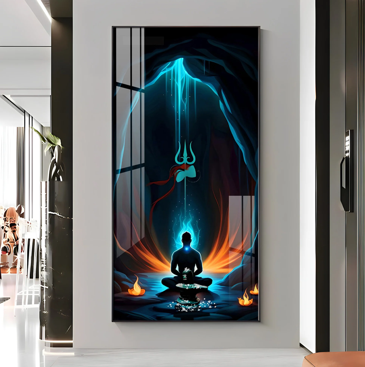 Jai Mahakal Premium Acrylic Vertical Wall Art