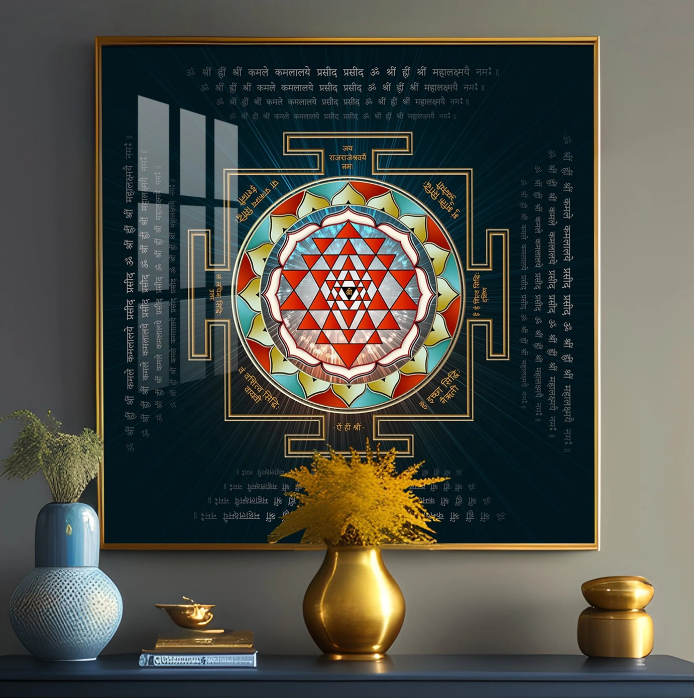Laxmi Yantra Premium Acrylic Square Wall Art