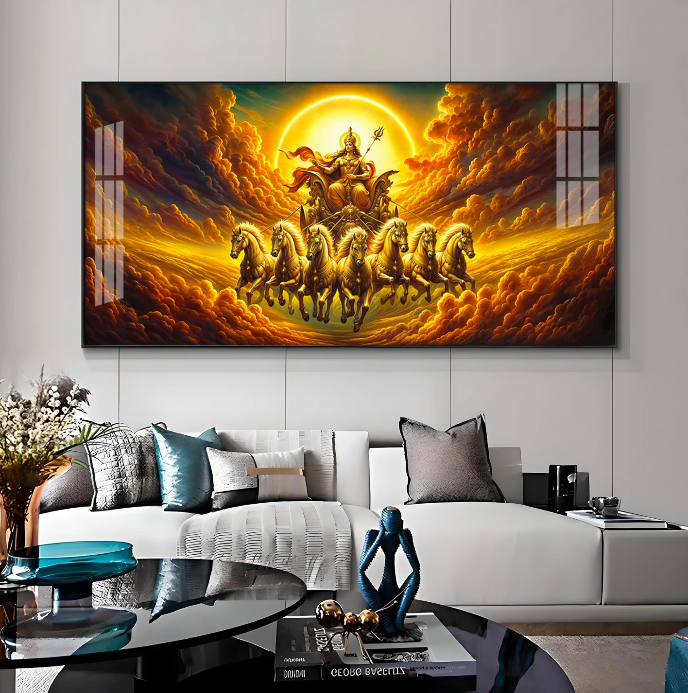 Surya Bhagwan Premium Acrylic Horizontal Wall Art