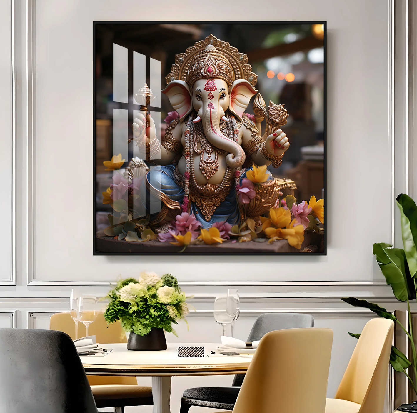 Karya Siddh Ganesh Premium Acrylic Square Wall Art