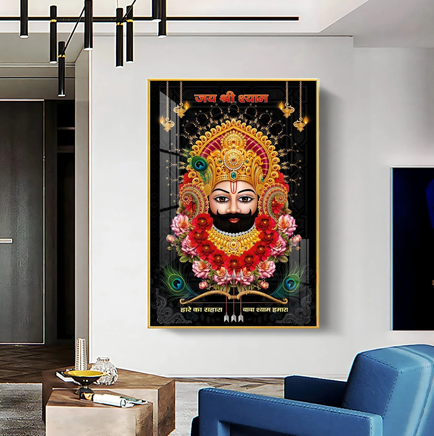 Khatu Shyam Baba Premium Acrylic Vertical Wall Art