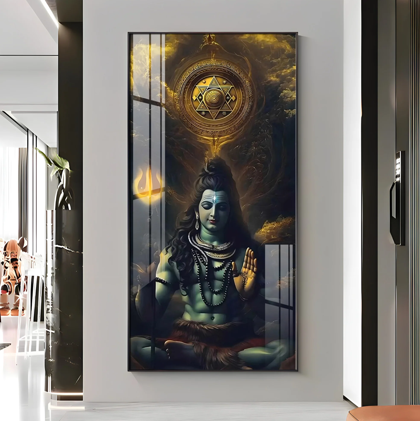 Shiv Saadhna Premium Acrylic Vertical Wall Art