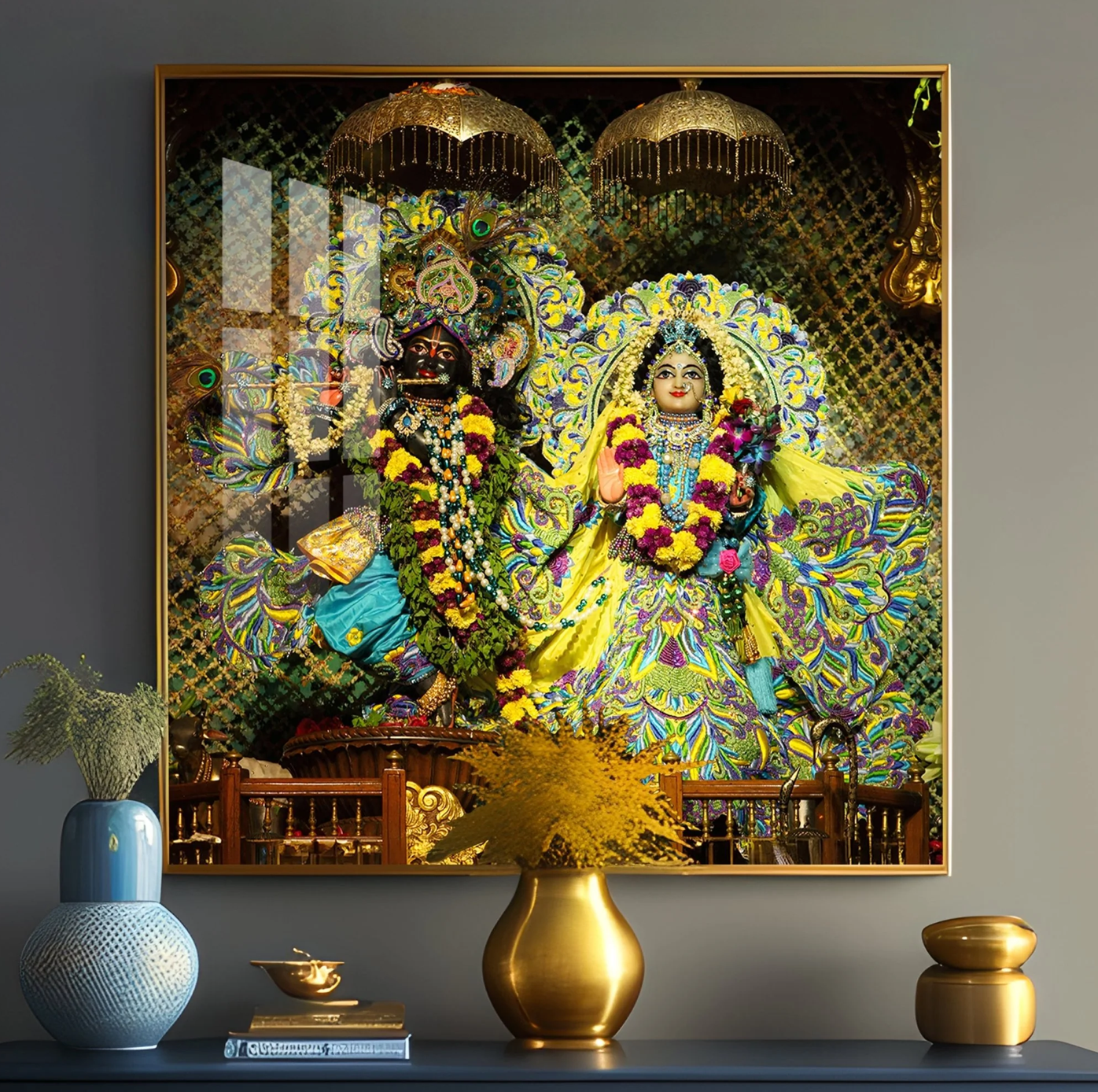 Radha Krishna Premium Acrylic Square Wall Art
