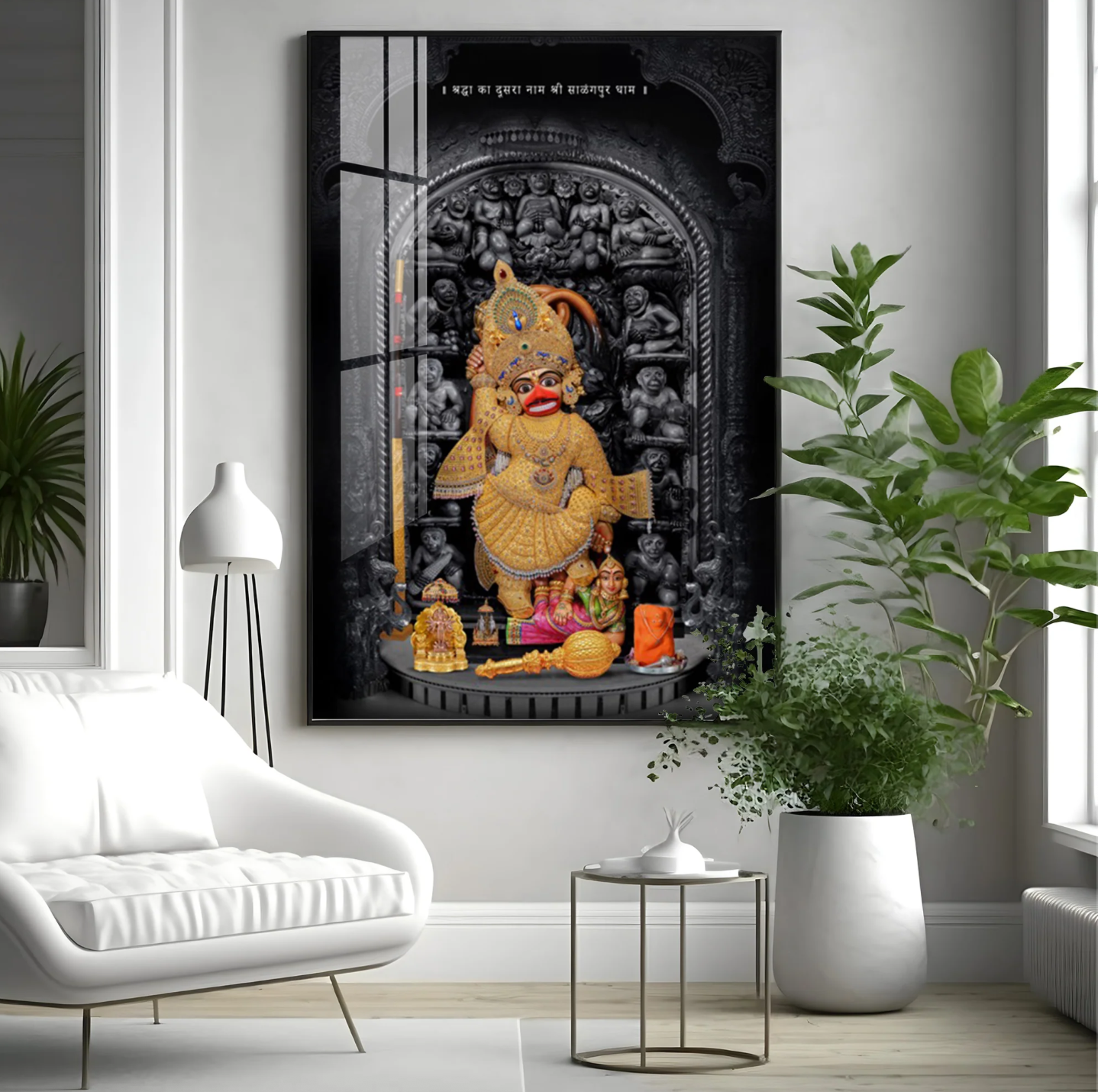 Dev Hanumanji Premium Acrylic Vertical Wall Art