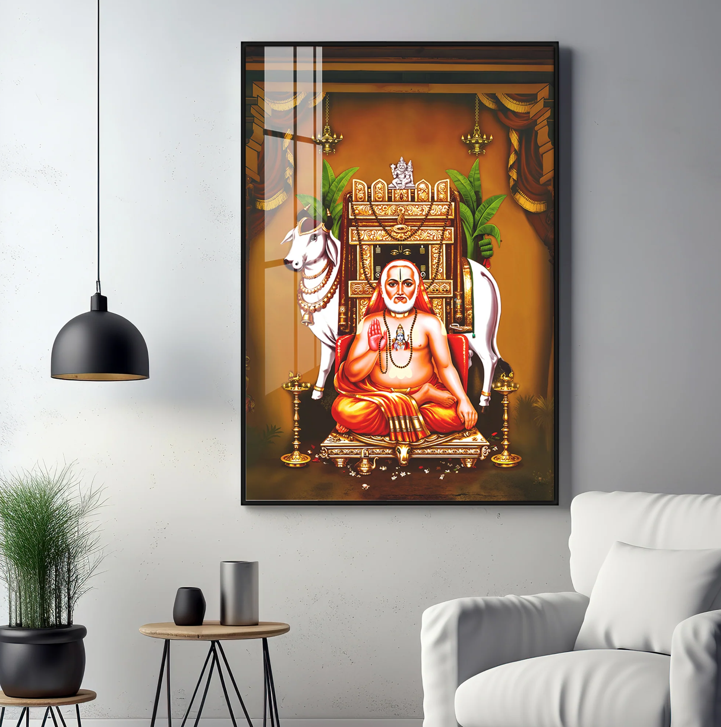 Sri Raghavendra Swamy Premium Acrylic Vertical Wall Art