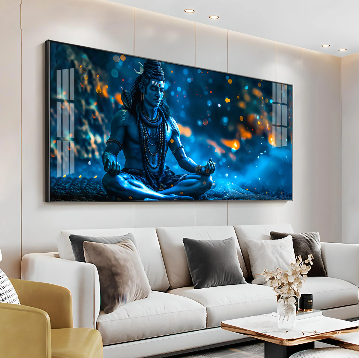 Mahadev In Spiritual Endeavor Premium Acrylic Horizontal Wall Art