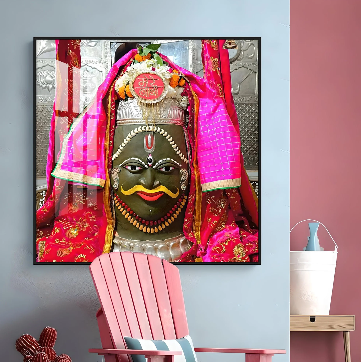 Shri Baba Mahakal Jotirling Premium Acrylic Square Wall Art
