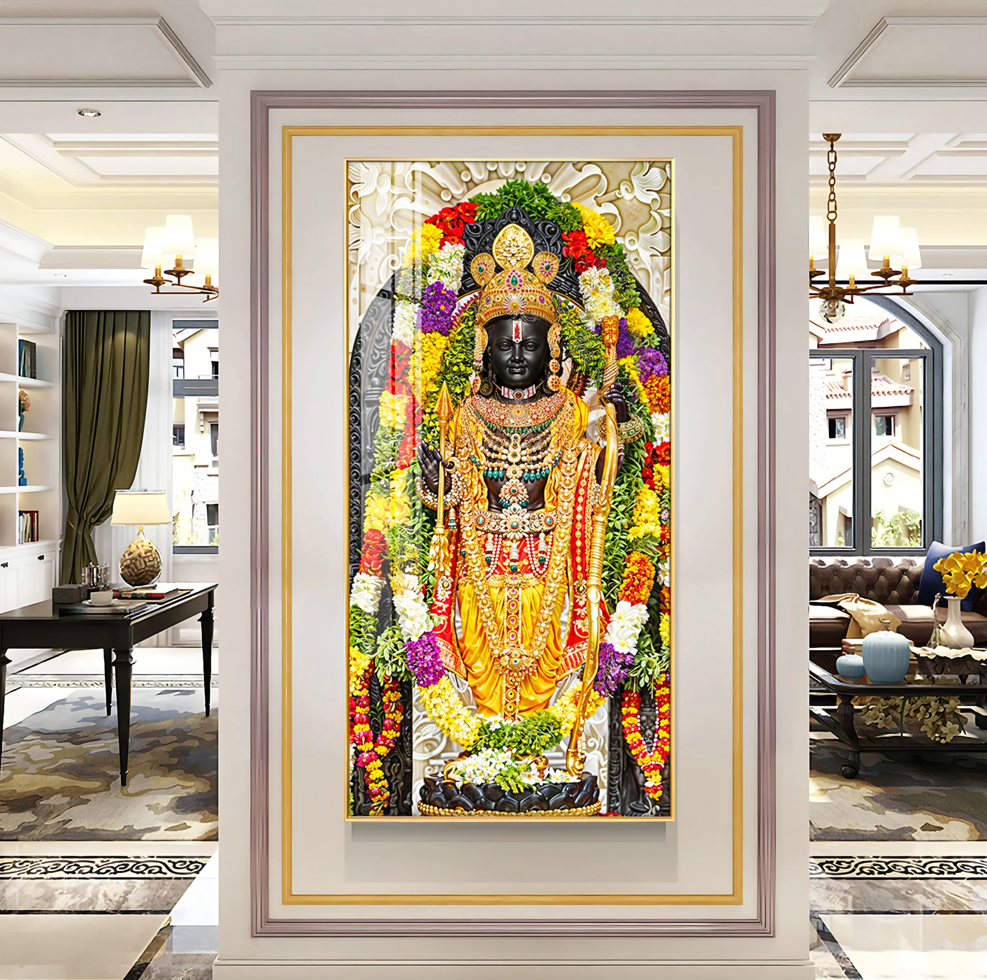 Lord Rama Portray Premium Vertical Wall Art