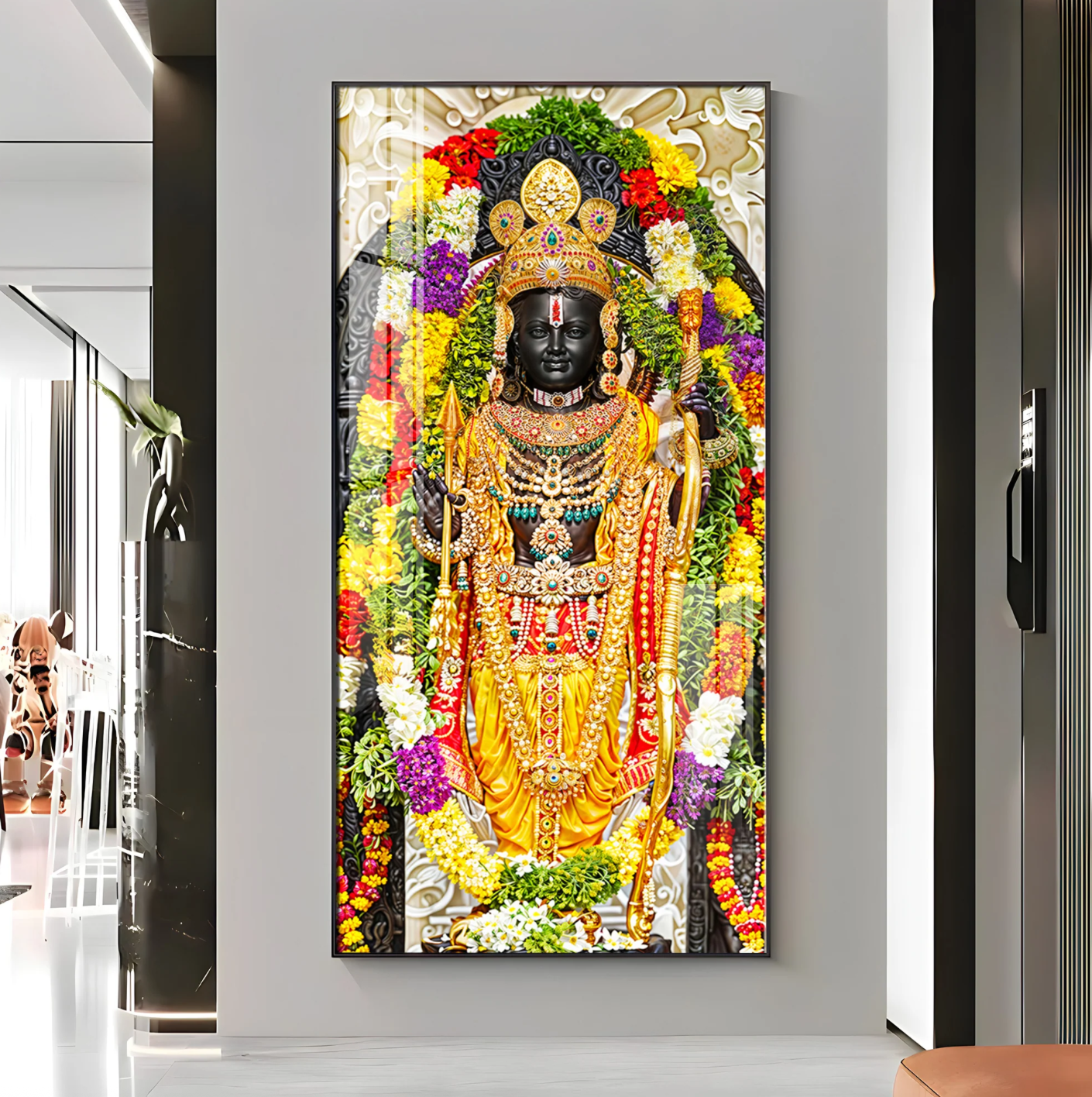 Lord Rama Portray Premium Vertical Wall Art