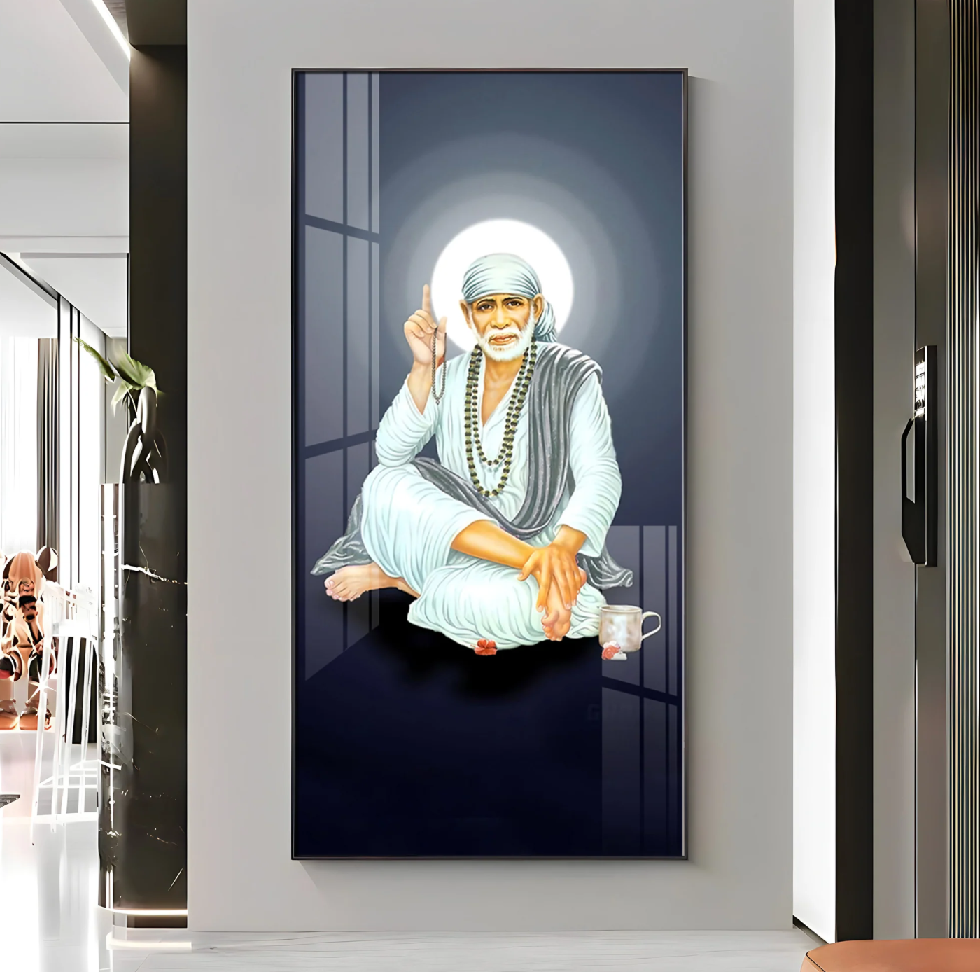 Om Sai Premium Acrylic Vertical Wall Art