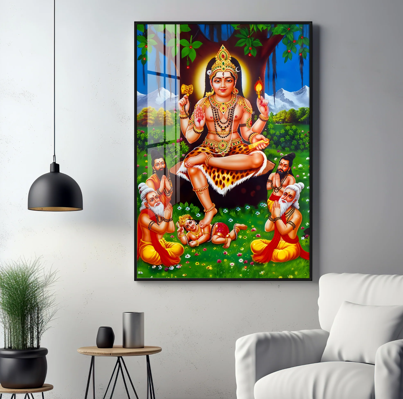 Lord Dakshinamurthy Premium Acrylic Vertical Wall Art