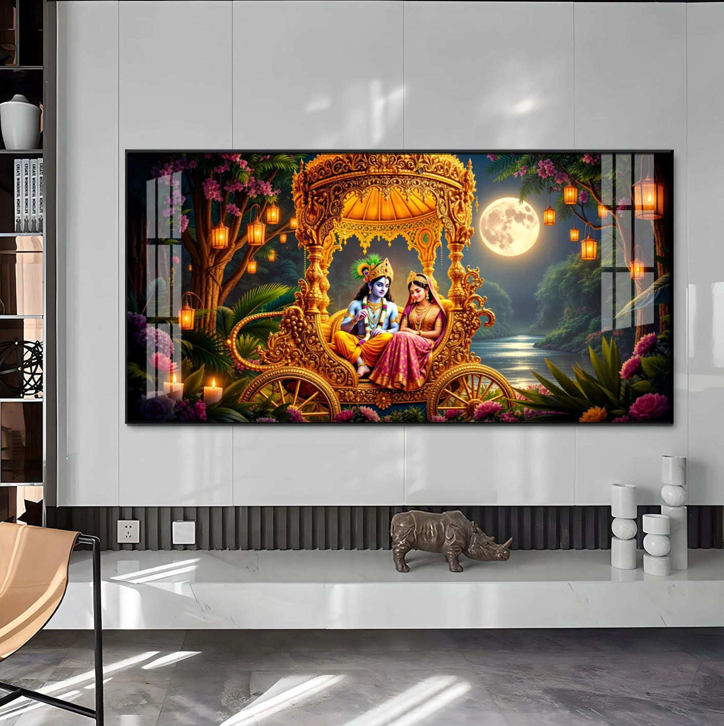 Krishna Radha Serenity Premium Acrylic Horizontal Wall Art
