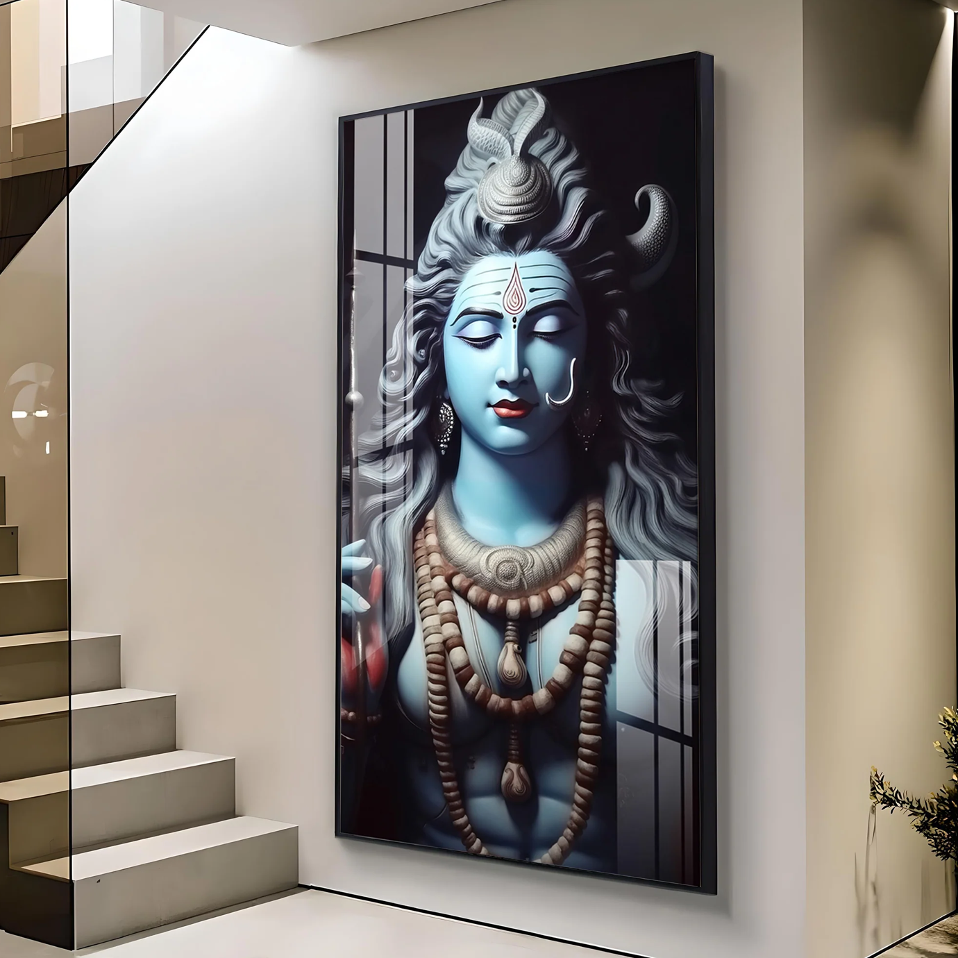 Shiv Shambhu Premium Acrylic Vertical Wall Art