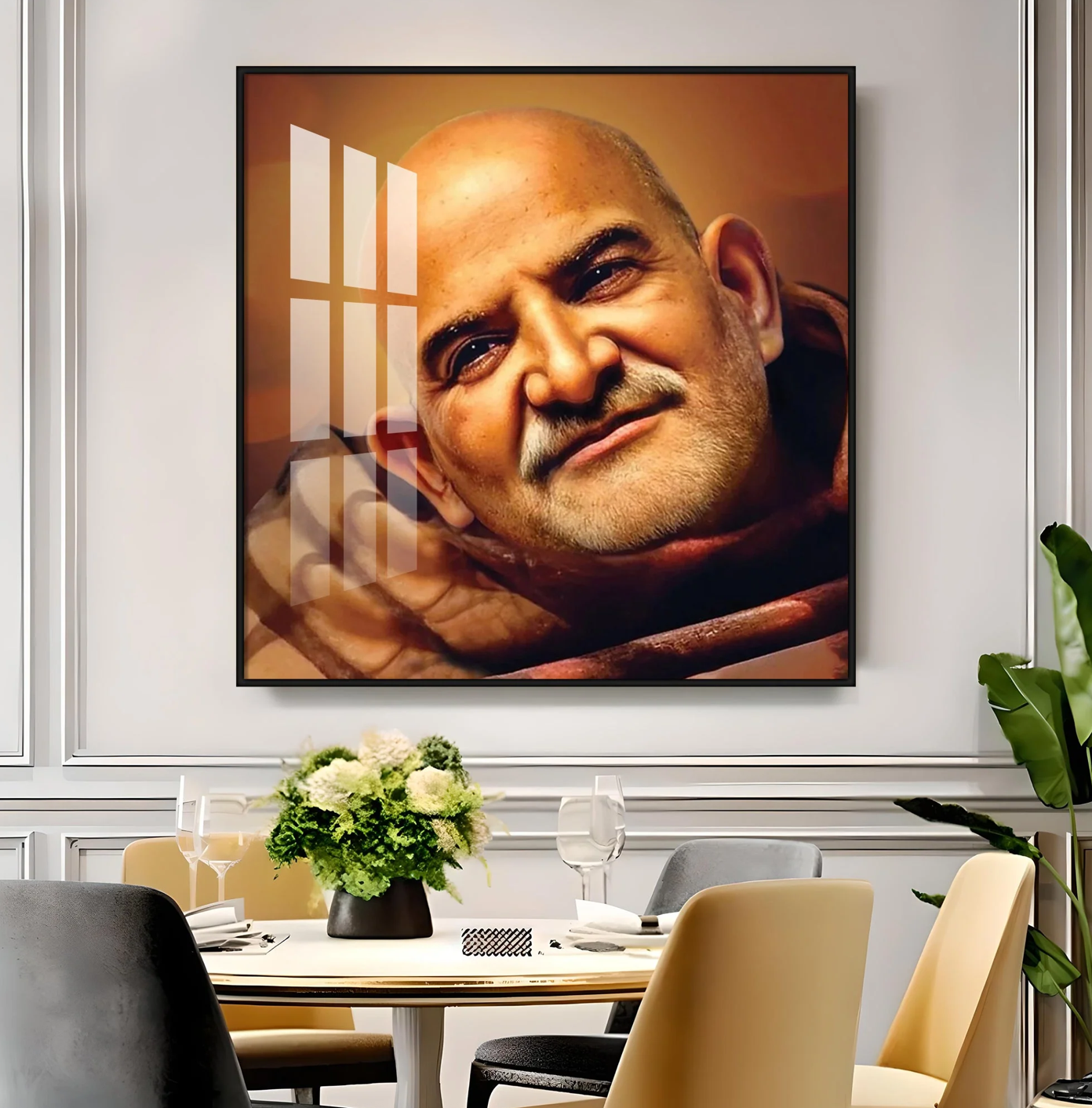 Baba Neem Karoli Maharaj Premium Acrylic Square Wall Art