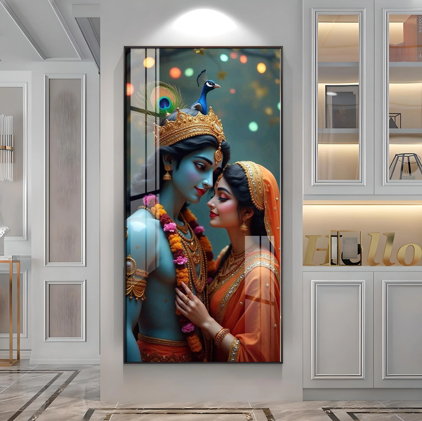 Radha Krishna Togetherness Premium Acrylic Wall Art