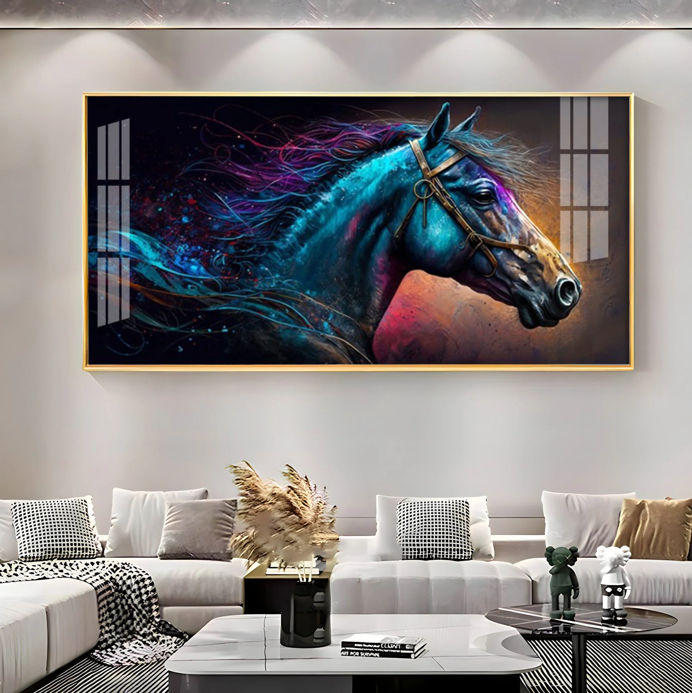 Neon Horse Premium Acrylic Horizontal Wall Art