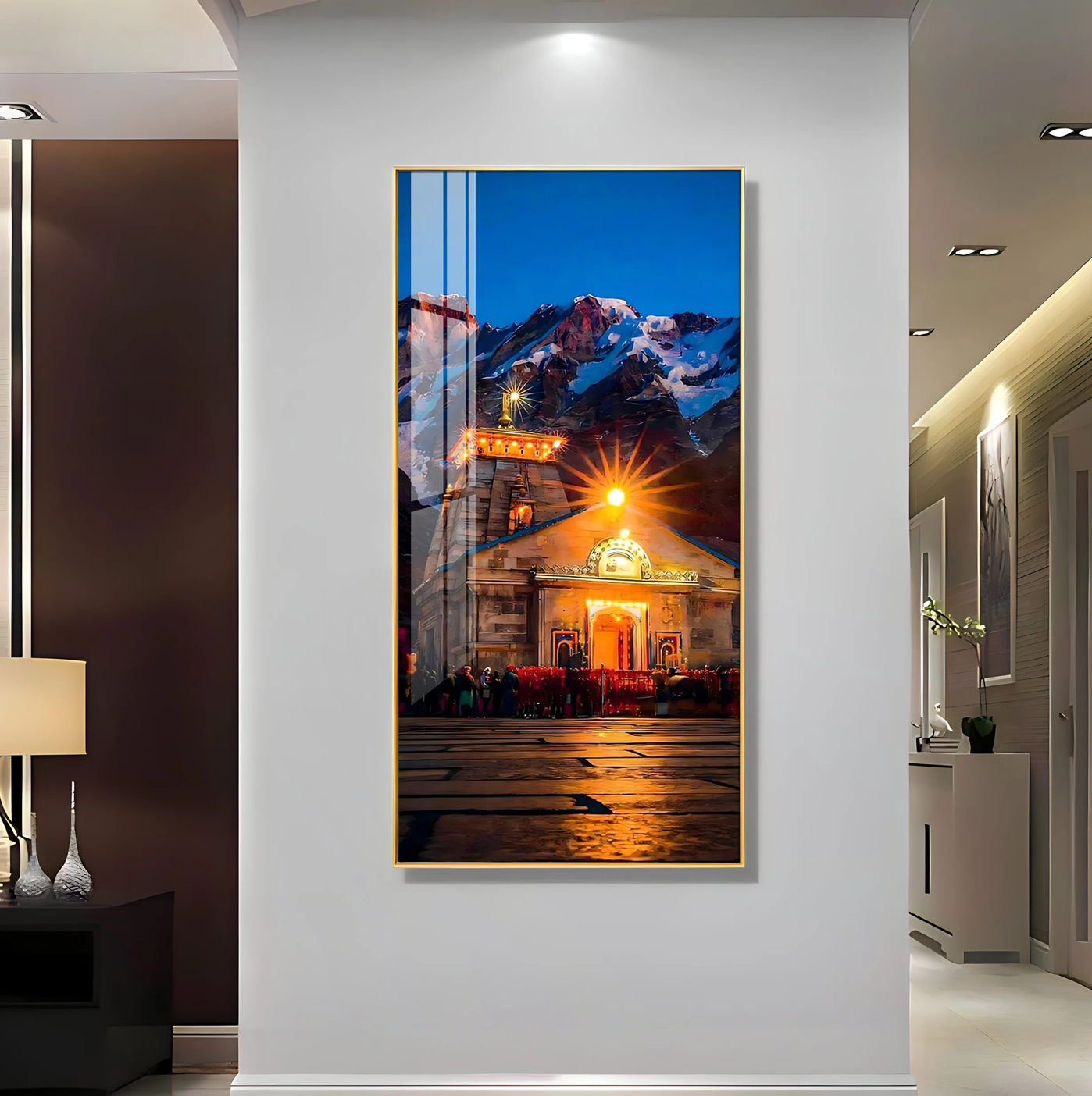 Kedarnath Dham Premium Acrylic Vertical Wall Art